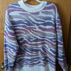 A New Day pink/purple zebra sweater, XL